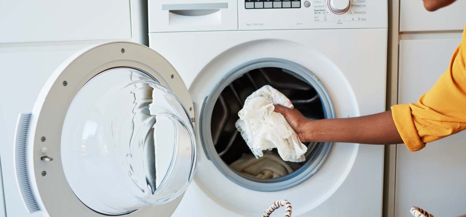 Community laundry facility at Heritage Manor in Mineral Wells, Texas