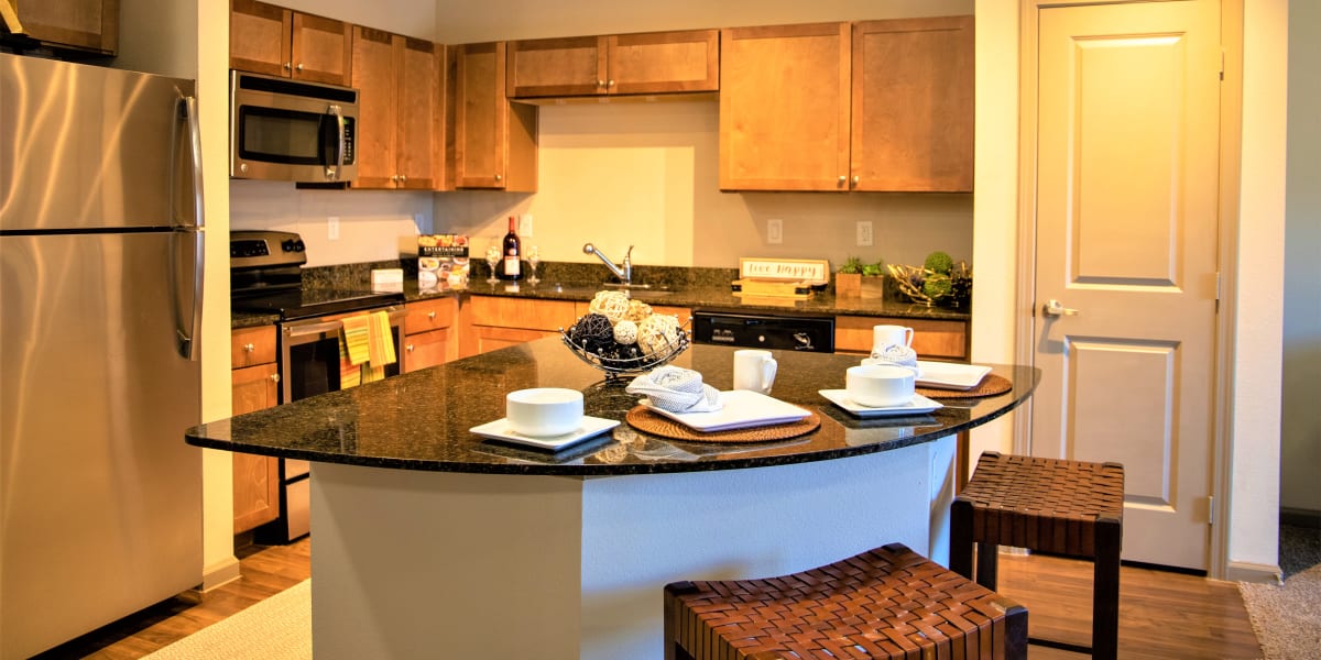 Fully equipped kitchen at Enclave at Grapevine in Grapevine, Texas