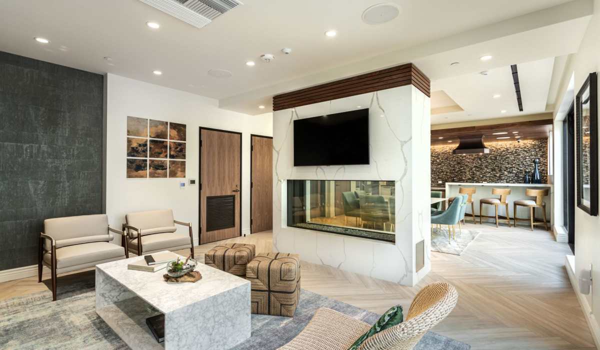 Community hall with chairs and tables at Prado West in Dana Point, California