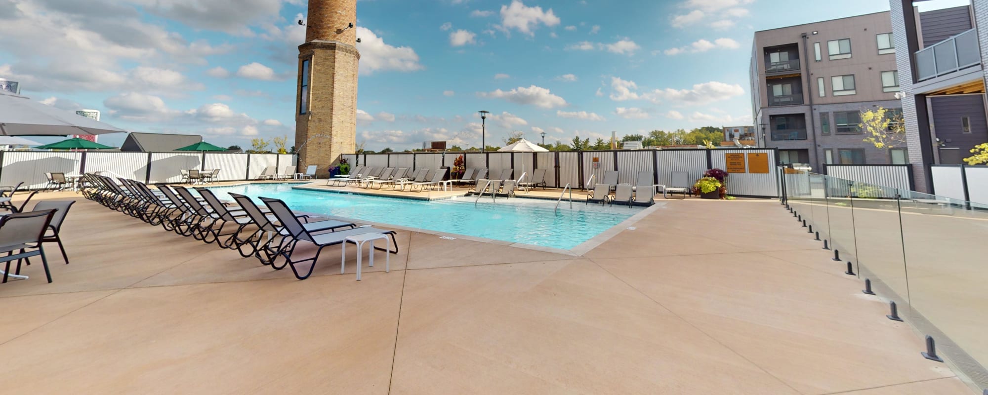 Residential Pool Deck at Factory 52 Apartments in Norwood, OH