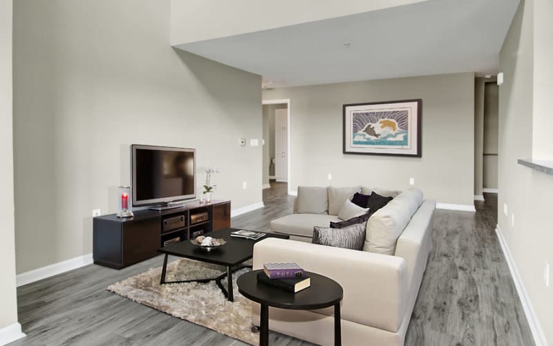 Spacious living room at Bradlee Danvers in Danvers, Massachusetts