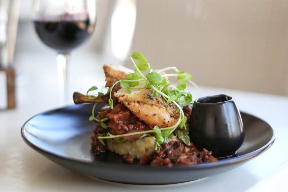 Delicious plate of food prepared by the chefs at The Leonard on Beverly in Los Angeles, California