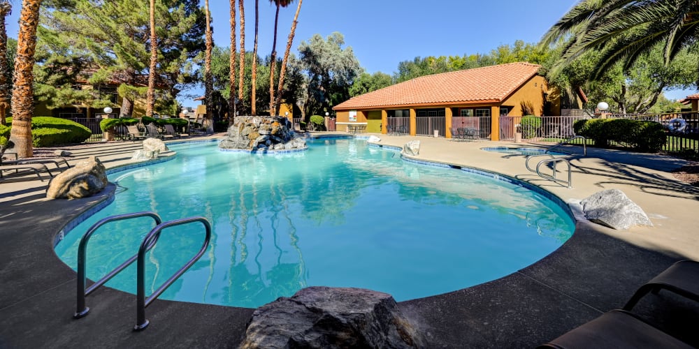 Sparkling resort-inspired pool at Hidden Cove Apartments in Las Vegas, Nevada