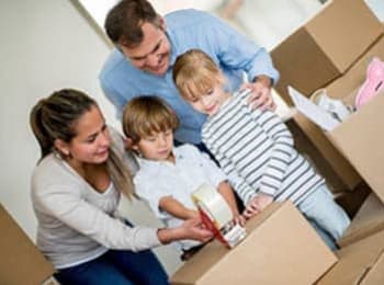 Family packing up their belongings to store at Metro Self Storage in Westhampton Beach, New York