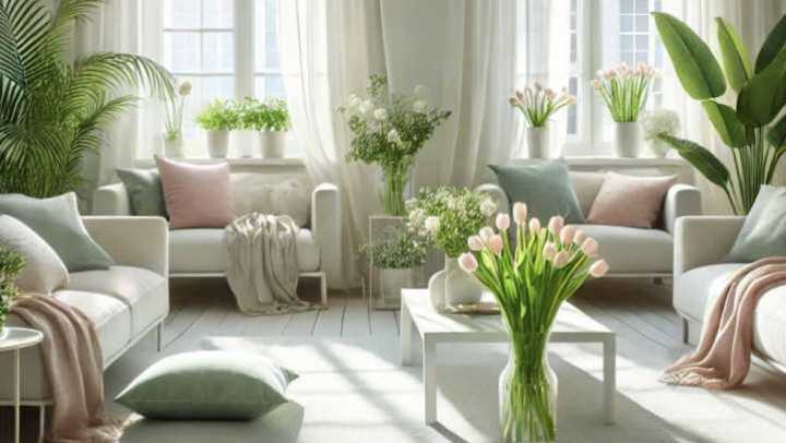 Living room with plants