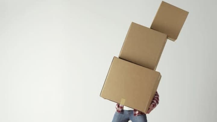 Shifting items in a cardboard boxes