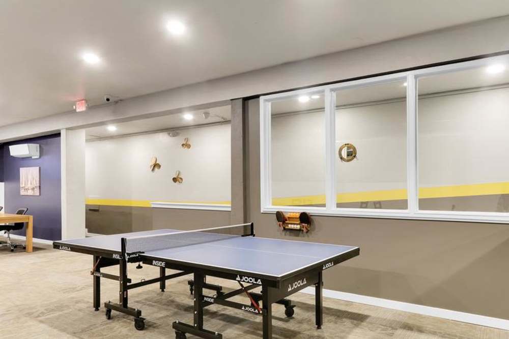Table tennis board in an apartment at Lantera Apartments in Seattle, Washington