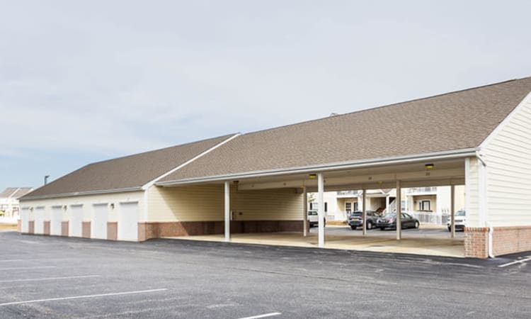 Covered parking at Cannon Mills in Dover, Delaware