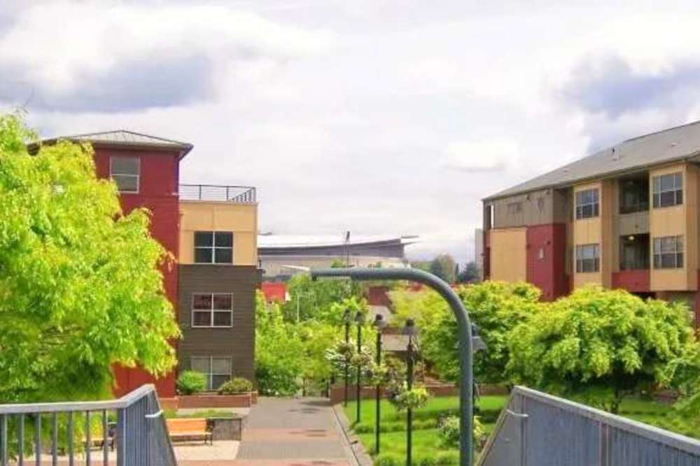 Exterior shot of the apartment at The Yards At Union Station in Portland, Oregon