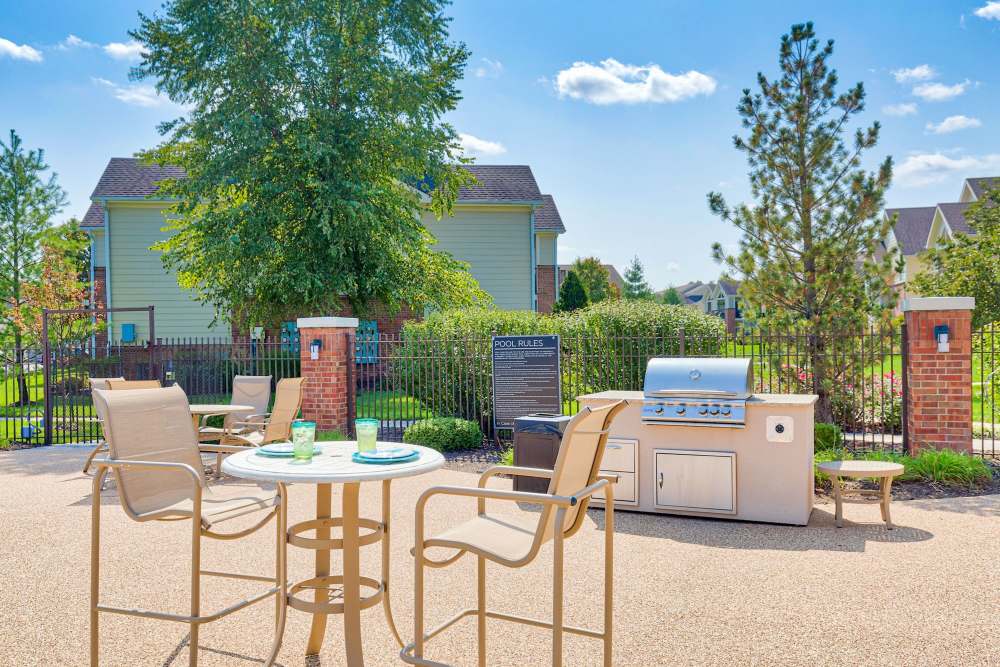 Outdoor BBQ and picnic area at Eastland Trails in Independence, Missouri