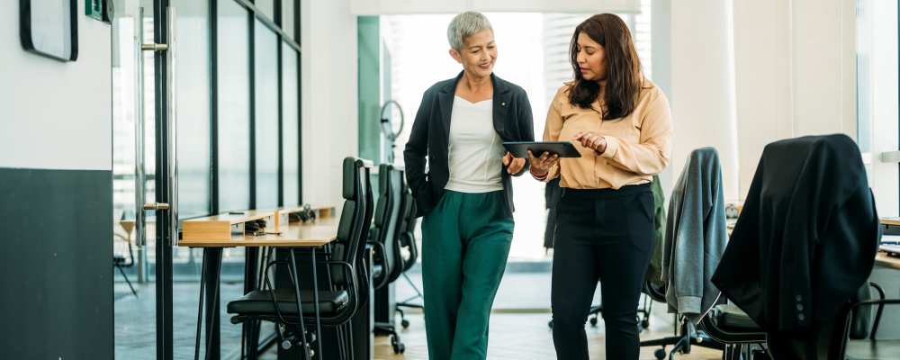 On-site manager helping a customer at Cedartree Management Company in Vancouver, Washington