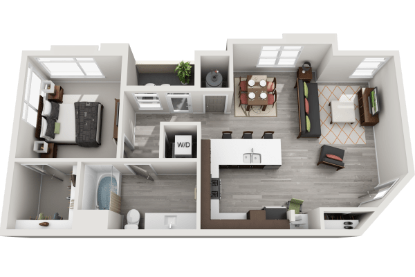 View 1 Bedroom Floor Plans at Middletown Ridge Apartments | Apartments in Middletown, Connecticut
