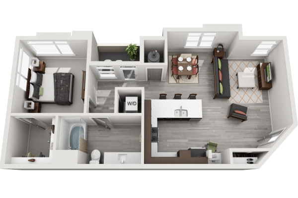 View 1 Bedroom Floor Plans at Steelyard Apartments | Apartments in St. Louis, Missouri