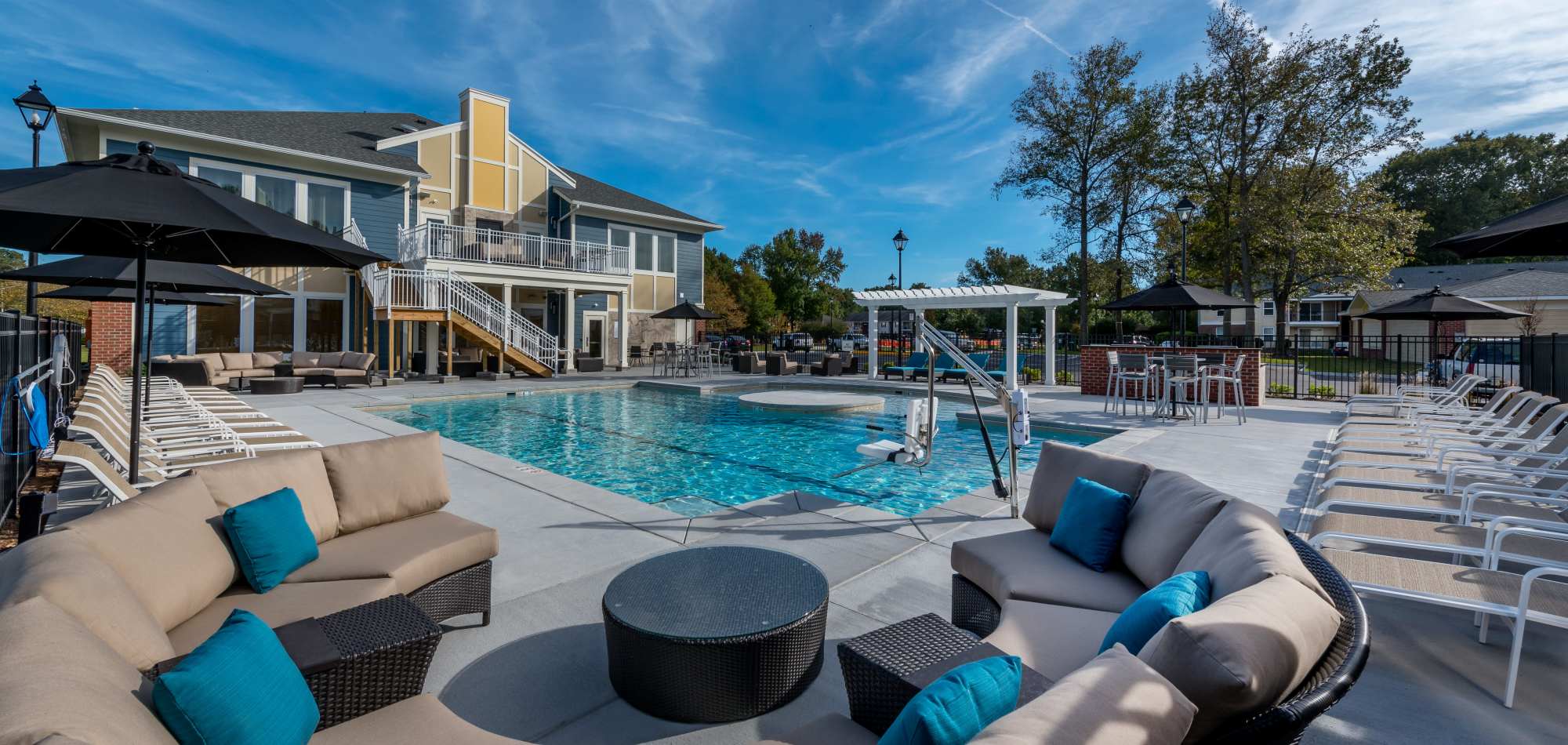 Resort-style pool at The Amber at Greenbrier, Chesapeake, Virginia