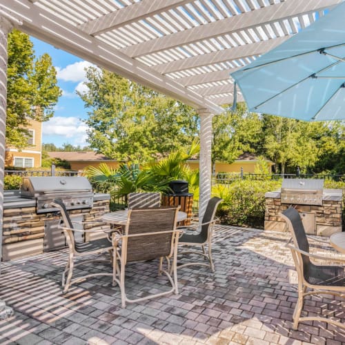 Outdoor grilling area at Courtney Isles in Yulee, Florida