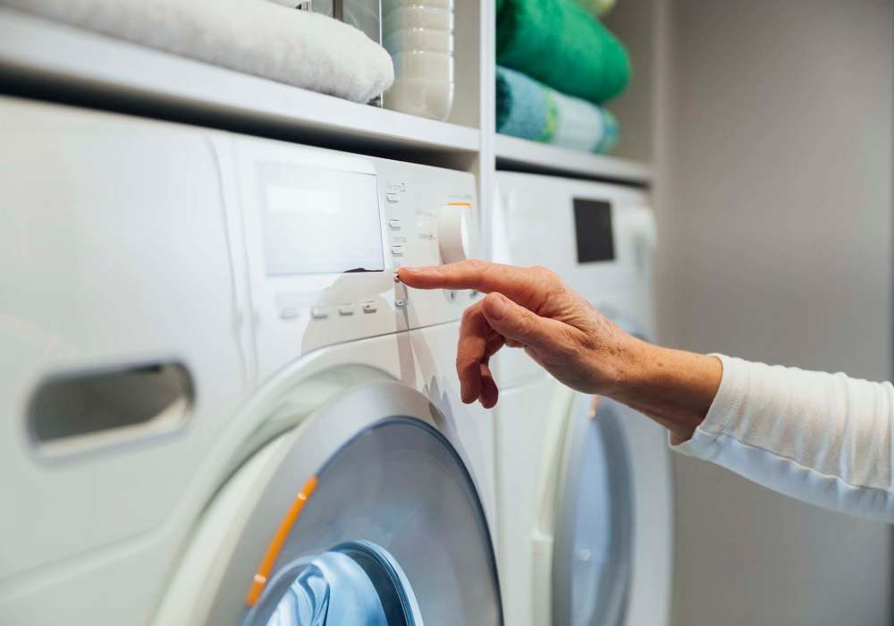 Laundry facility at Athena Garden Apartments in Athens, Texas