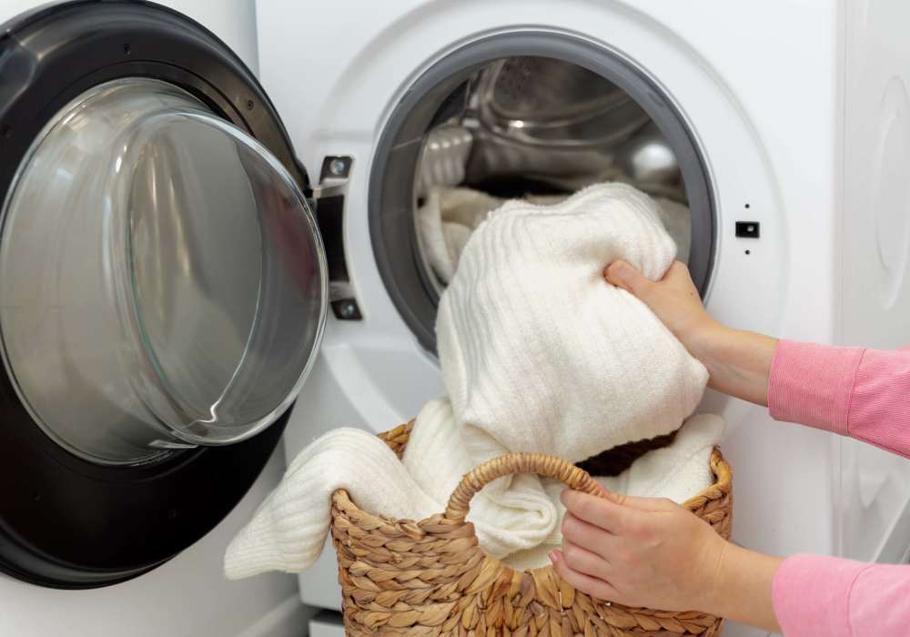 Laundry at Larkspur Village Apartments in Durant, Oklahoma.