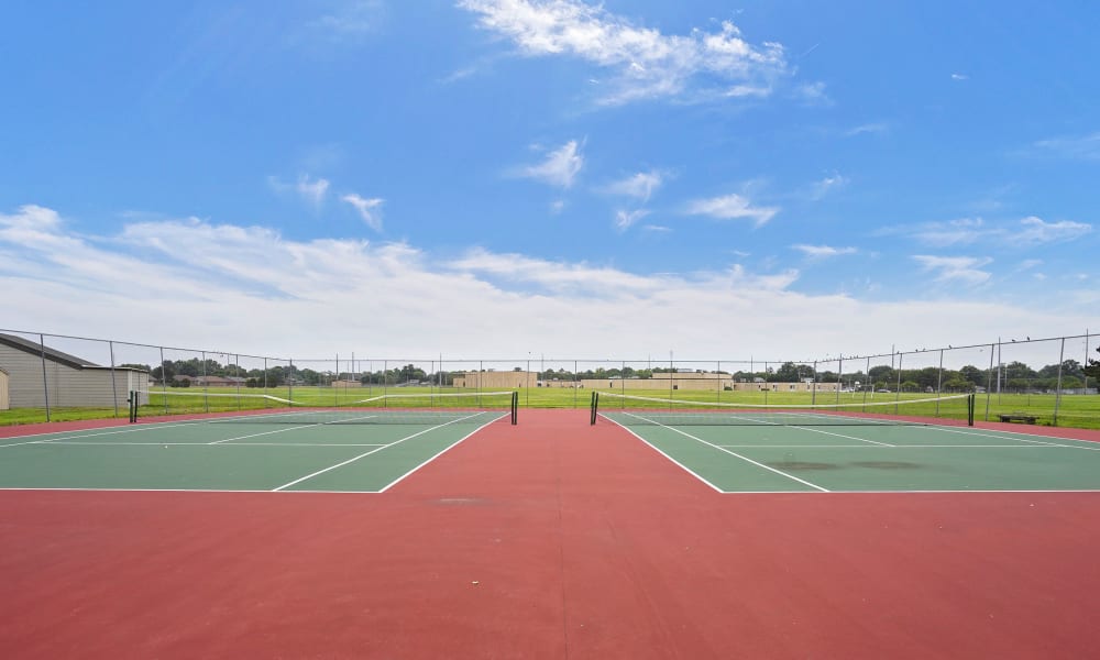 Tennis courts at Aspen Park Apartments in Wichita, Kansas