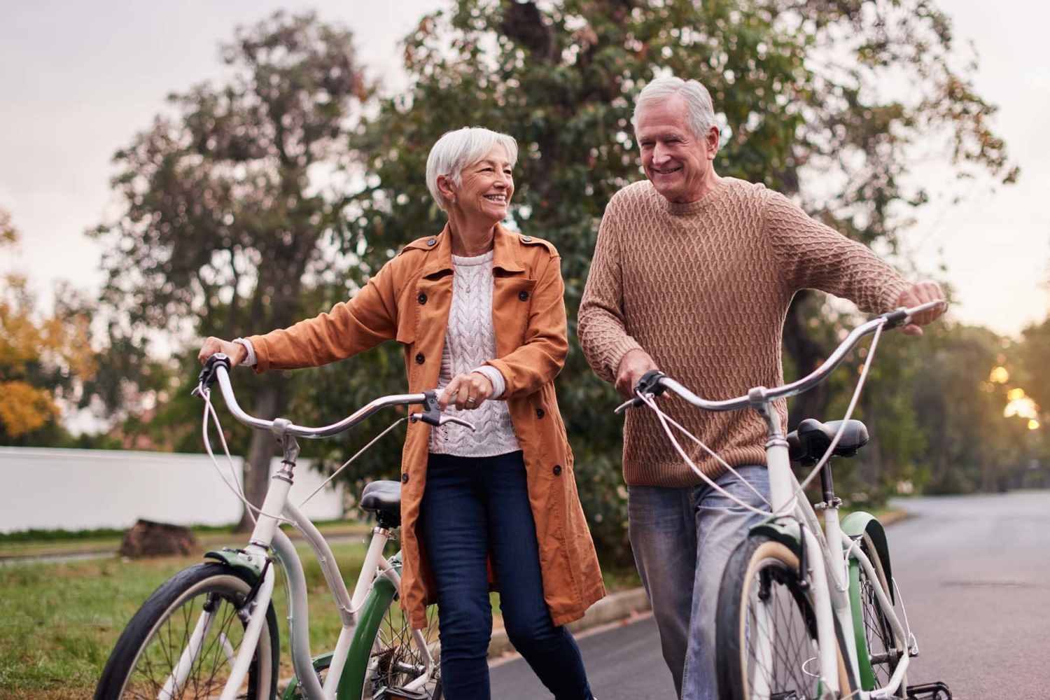 Residents riding bikes near Crenshaw Trace in Wake Forest, North Carolina