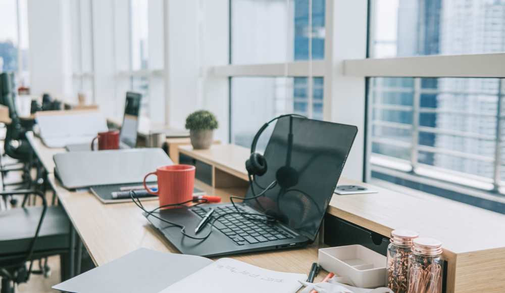 Modern office workspace near Cranes Landing in Denver, Colorado
