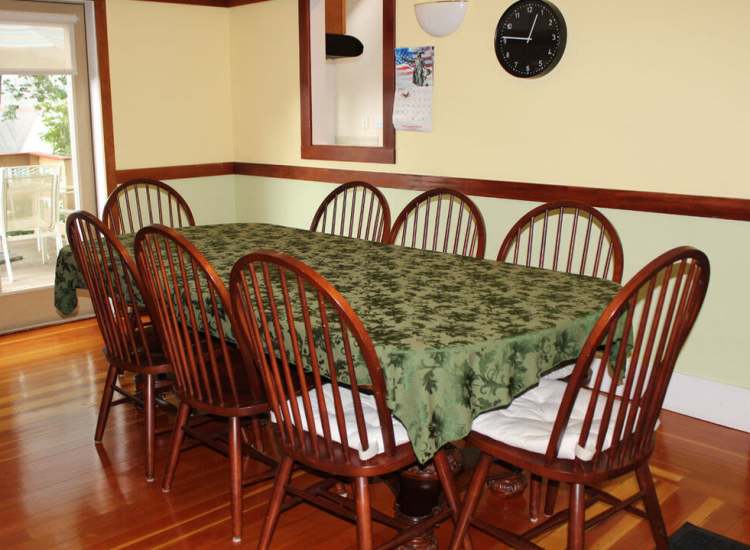 Dining space at Angela Westover House in Jamaica Plain, Massachusetts