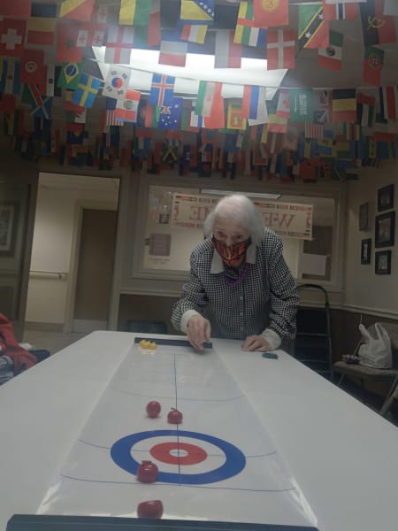 Tabletop curling was a hit at Chateau Brickyard (UT).