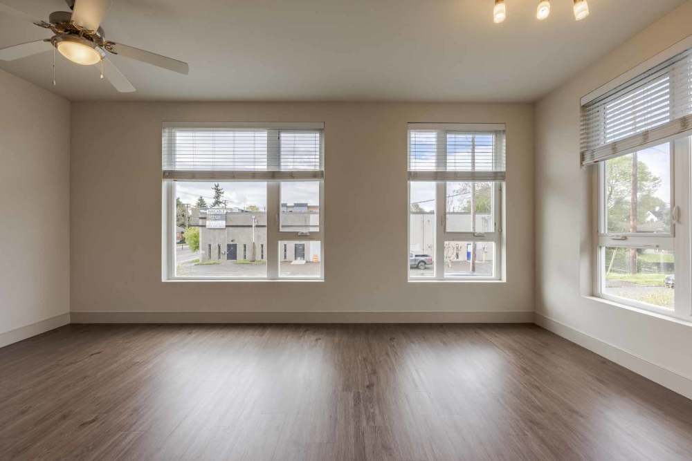 Living room at ArLo Apartments in Portland, Oregon