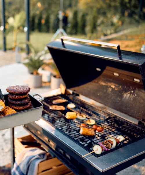 Barbeque area at Josephs Crossing in Summersville, West Virginia