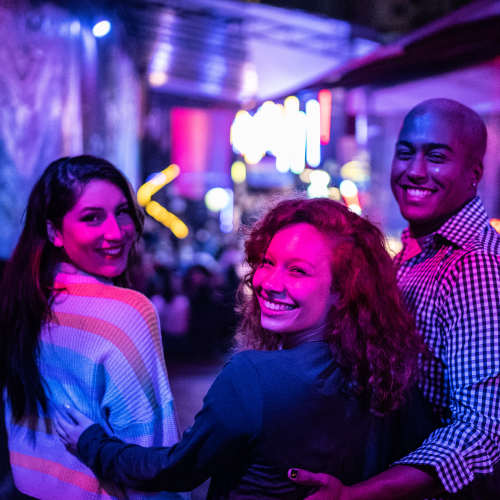 Friends seeing a show near 1801L Apartments in Sacramento, California