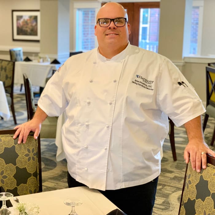 A chef at Harmony at Brookberry Farm in Winston-Salem, North Carolina