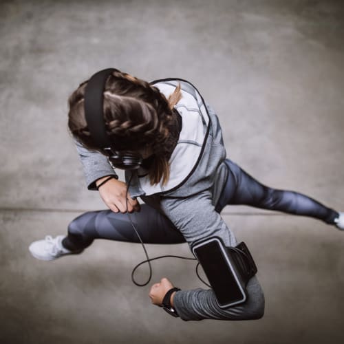 A resident exercising at Challenger Estates in Patuxent River, Maryland