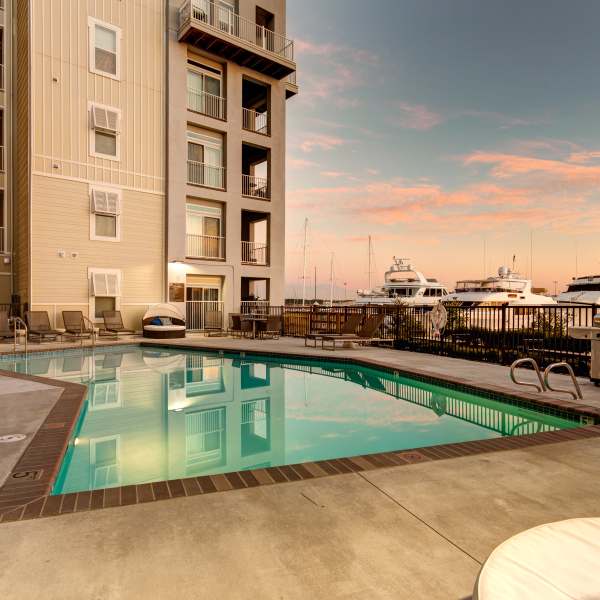 Resort-style pool at East Beach Marina, Norfolk, Virginia