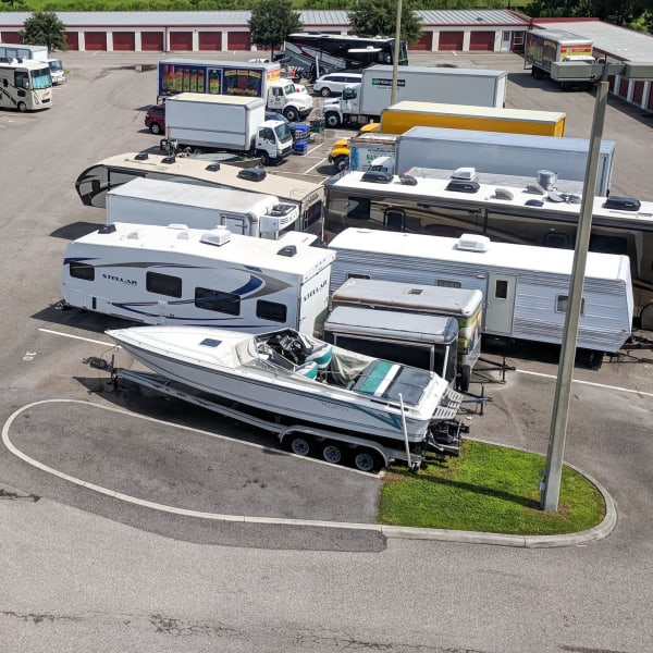 Outdoor RV, boat, and auto parking at StorQuest Self Storage in Sparks, Nevada