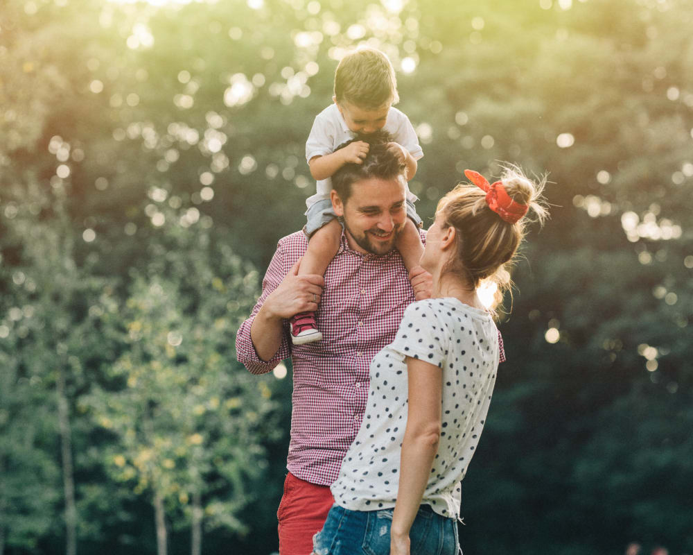 A family spending time together in a park near Bradford Cove in Virginia Beach, Virginia