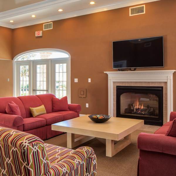 Clubhouse with fireplace at Magnolia Chase, Virginia Beach, Virginia