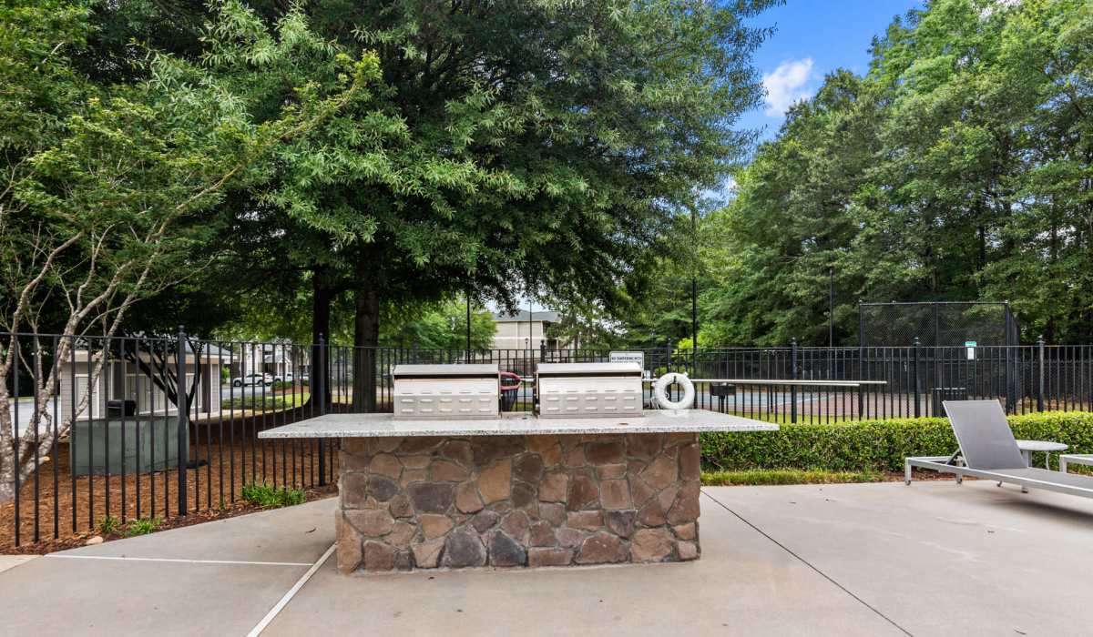 Community outdoor grilling station at The Grove on Southlake in Morrow, Georgia