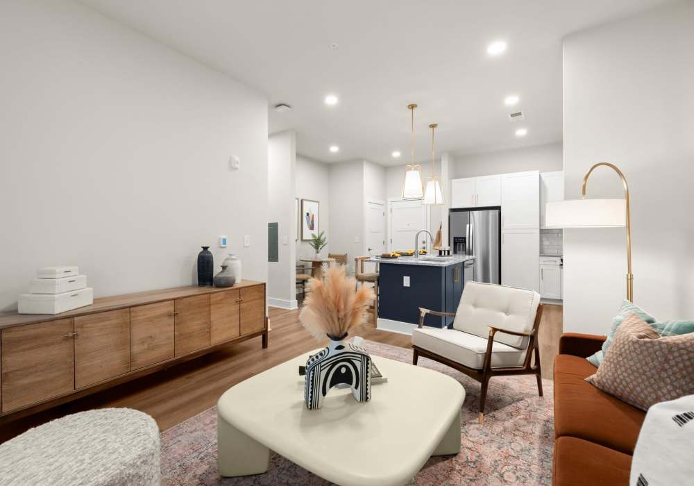 Living room at EVOQ East Cobb in Marietta, Georgia