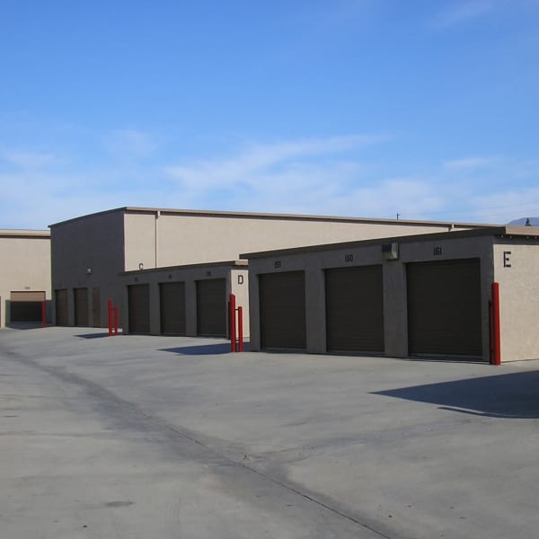 Outdoor storage units with drive-up access at StorQuest Self Storage in San Fernando, California