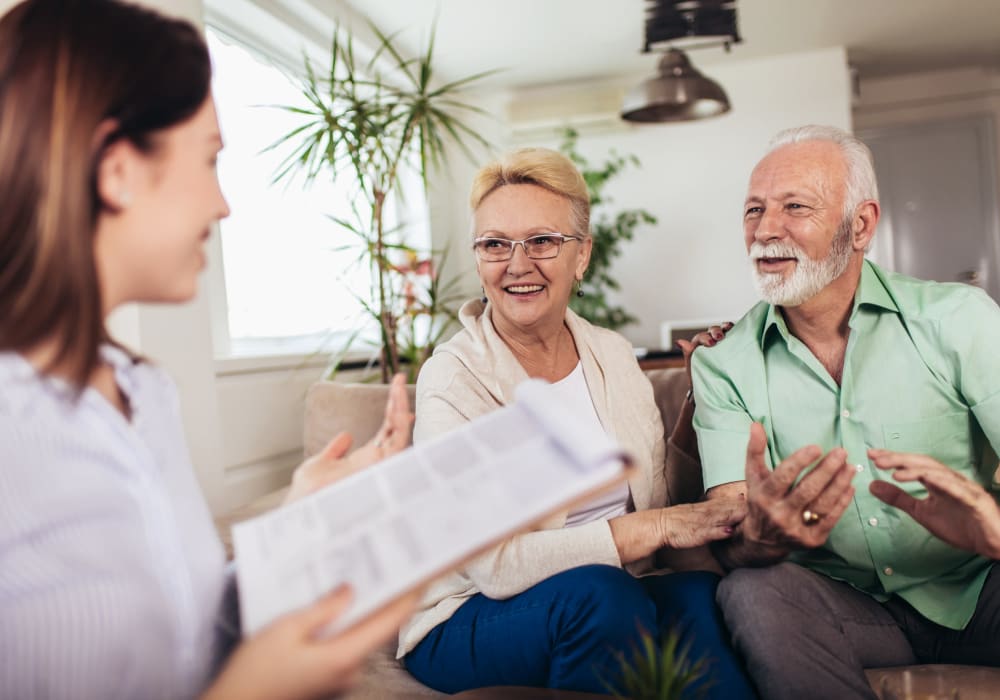 Meeting between resident, family and staff members at Inspired Living Lewisville in Lewisville, Texas. 