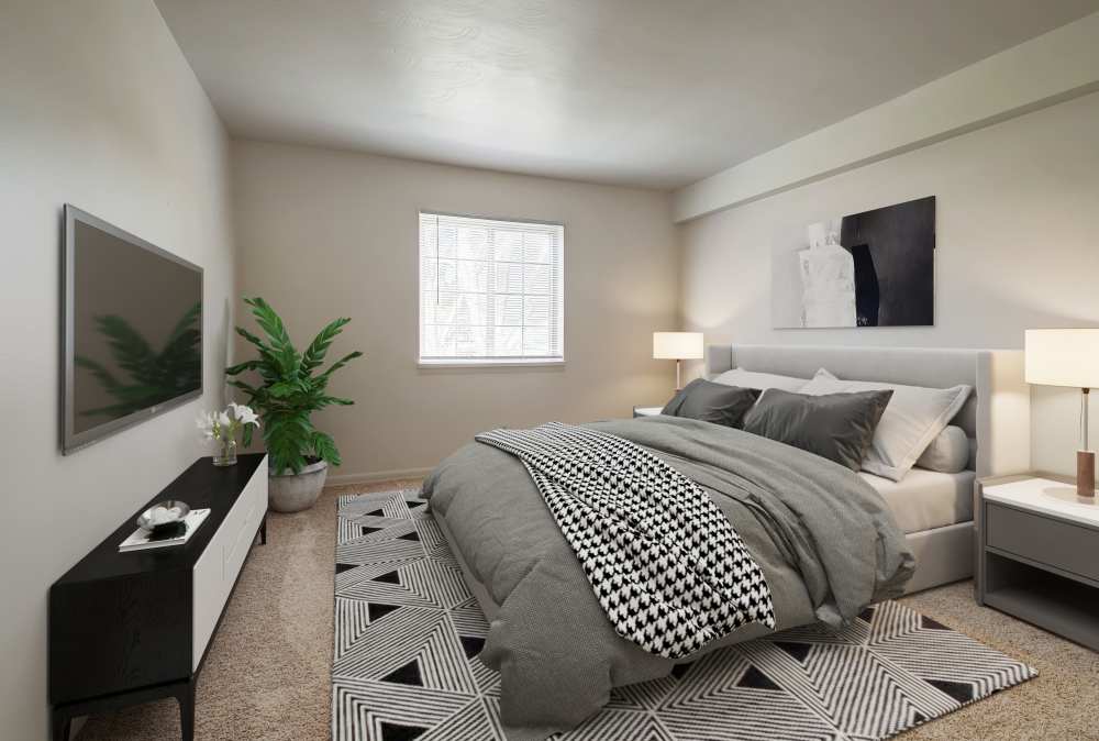 Imperial North Apartments offers a cozy bedroom in Rochester, New York