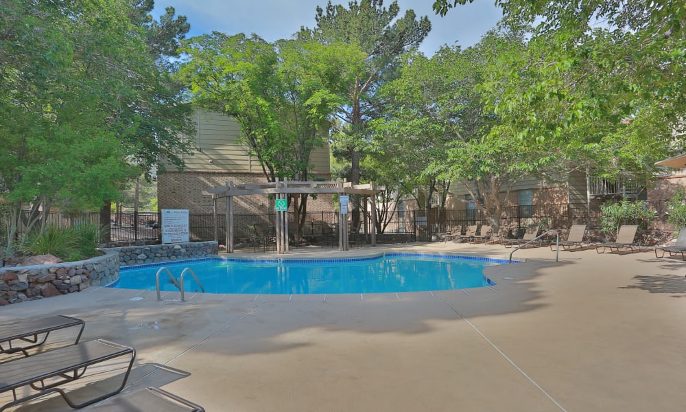 The community pool at Mountain Village in El Paso, Texas