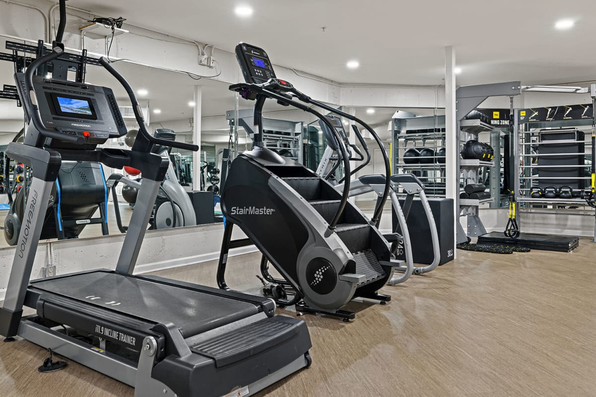 Fully equipped fitness room at Marq on Ponce in Atlanta, Georgia