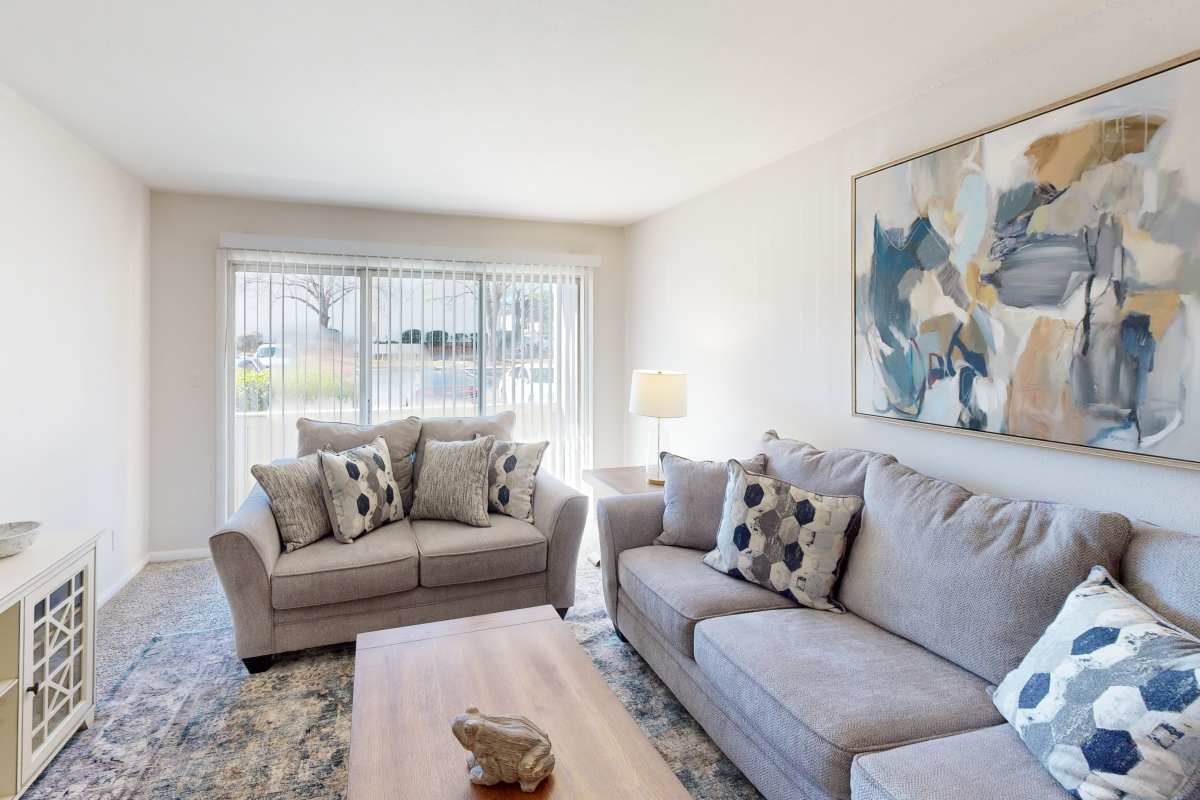 Resident living space with access to the patio at Sedgefield in Florence, South Carolina