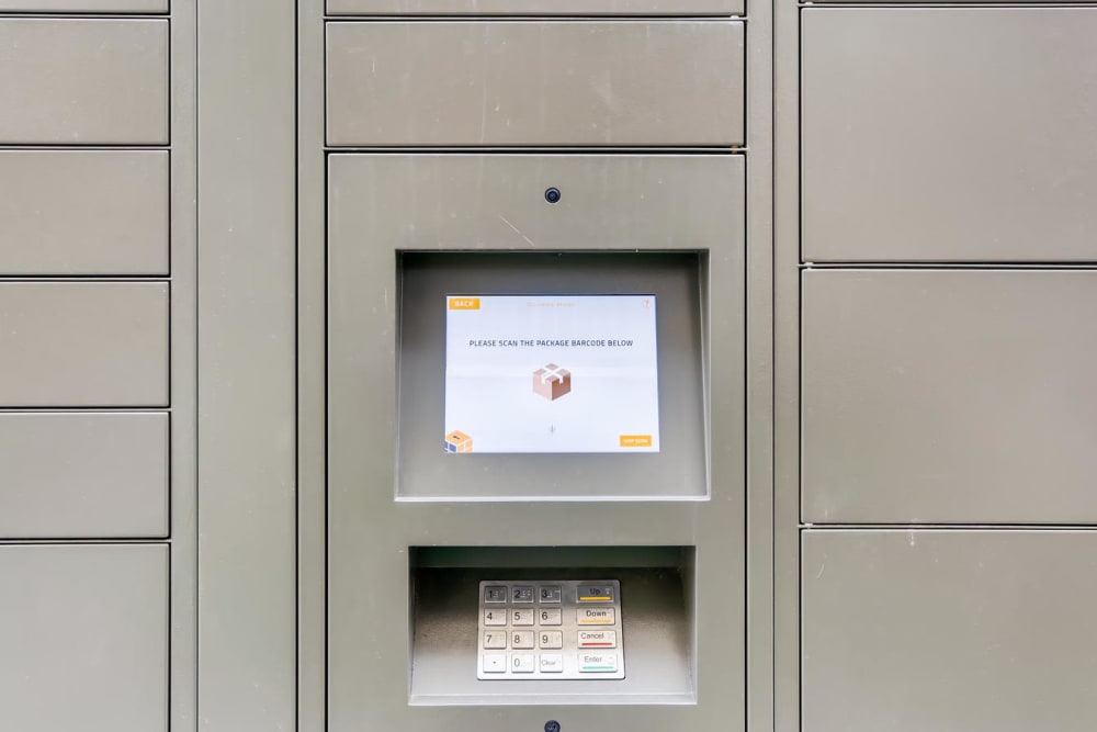 Package locker at Alize at Aliso Viejo Apartment Homes in Aliso Viejo, California