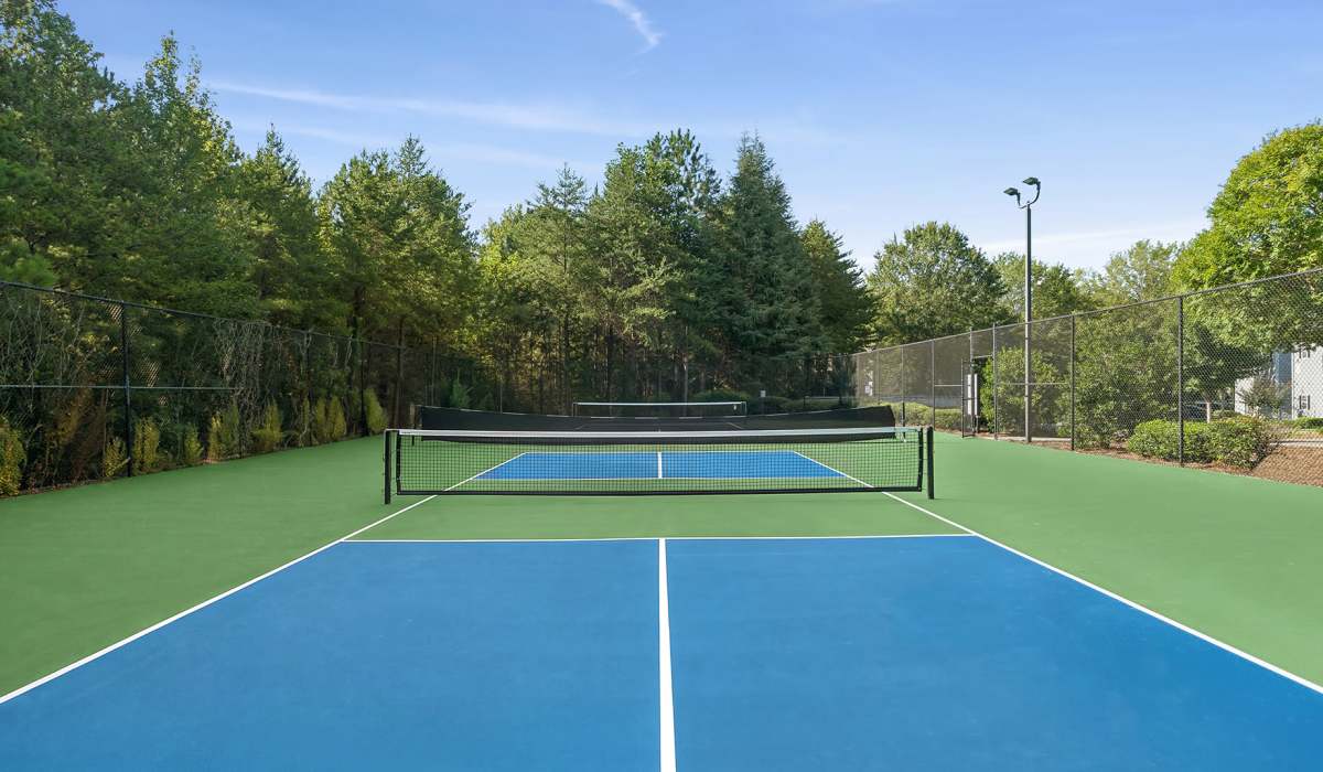 Tennis court at Evergreen Terrace in Fairburn, Georgia
