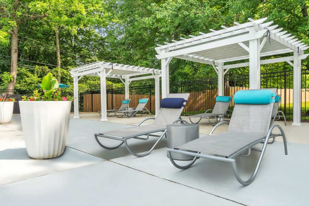 Pool lounge area at Eagle Rock Apartments at Bel Air North in Forest Hill, Maryland