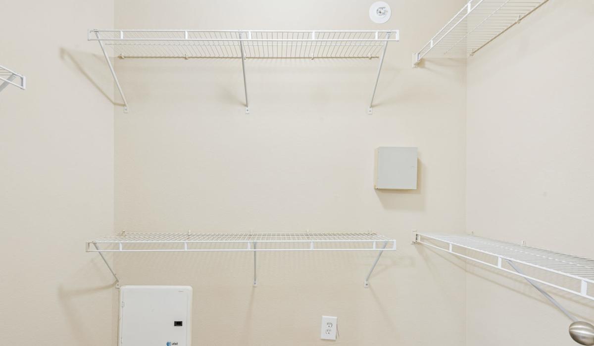 Walk-in closet at Park Avenue at Boulder Creek in Houston, Texas 