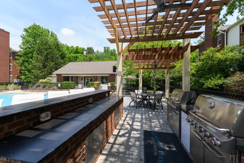 Outdoor BBQ area at Beaumont Farms Apartments in Lexington, Kentucky