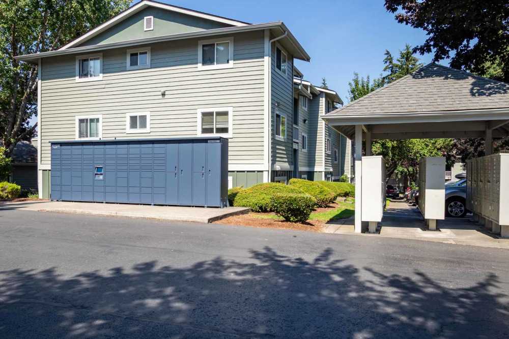 Package lockers at The Park at Cooper Point Apartments in Olympia, Washington