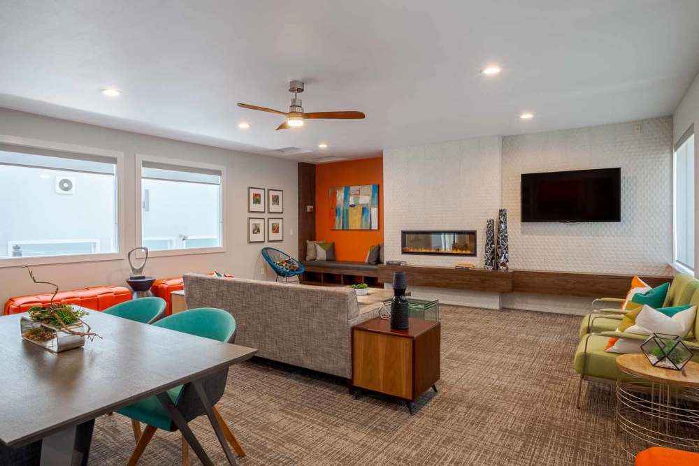 Resident lounge area at The Park at Cooper Point Apartments in Olympia, Washington